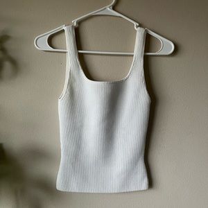 White Babaton Sculpt Knit Tank